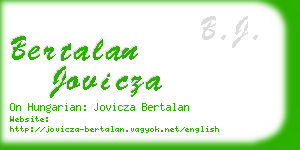 bertalan jovicza business card